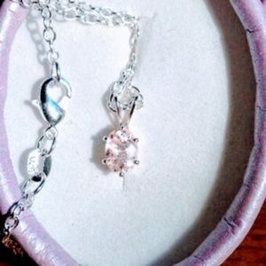 Natural Morganite Sterling Silver Necklace